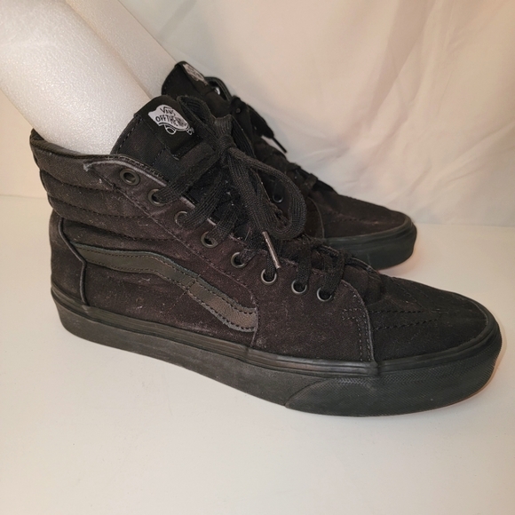 *SOLD* Vans Ward Hi High Top Off The Wall Triple Black Sneakers Size 10.5 W/9 M - Picture 2 of 8